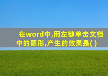 在word中,用左键单击文档中的图形,产生的效果是( )